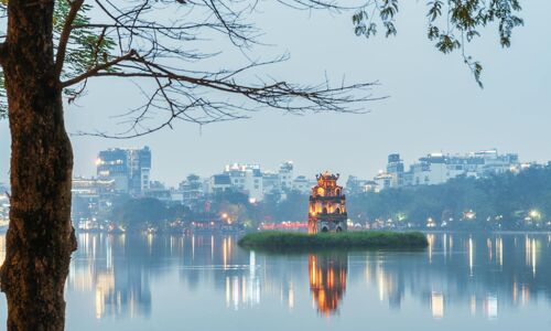 Hanoi Hoan Kiem Lake by night